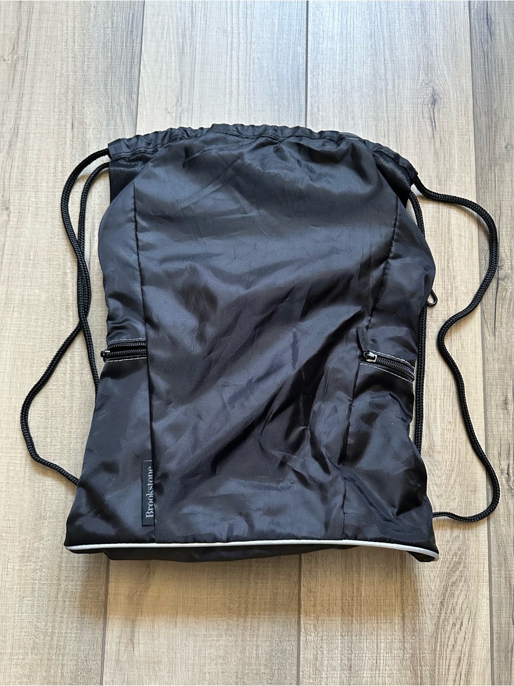 Brookstone Black Drawstring Backpack - Picture 2 of 6